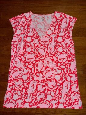 Lilly Pulitzer XXL Talli Coverup in Cand Coral Crab NWOT